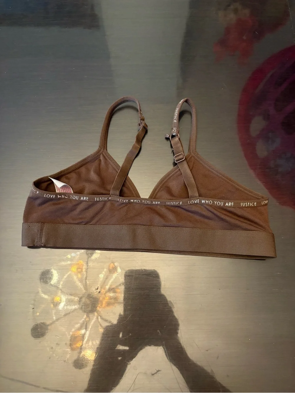 Justice Brown Seamless Bralette with Branded Trim